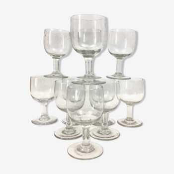 Set de 11 verres ballon anciens XIXeme