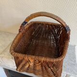Brown wooden wicker basket