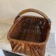 Panier osier marron bois