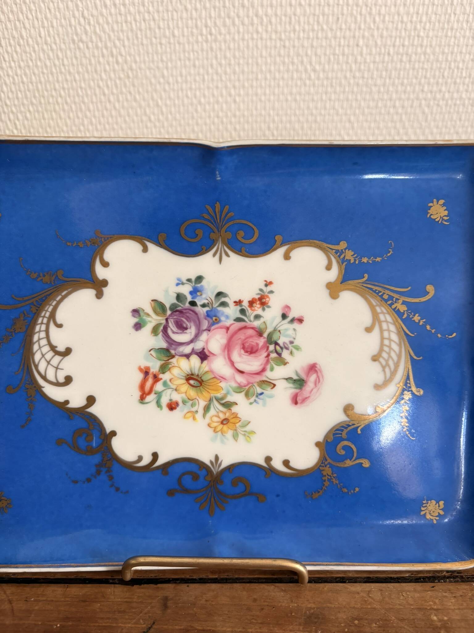Antique Blue and Gold Porcelain Plate, Sèvres Style, Samson, 19th Century