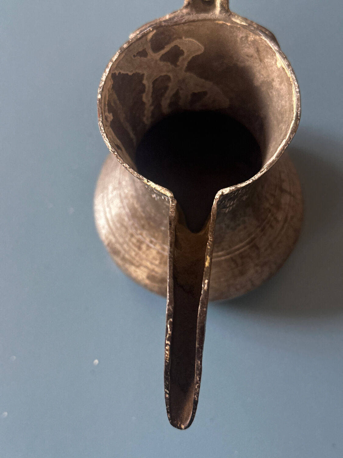 Eastern Verseuse "Dallah" Metal and Engraved Brass circa 1900