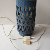 Lampe en céramique bleue Signée Emile Masson (Vallauris)