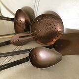 Copper kitchen utensils set