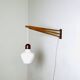 Large Extendable Swivel-Arm Wall Lamp In Wood And Opal Glass, Sweden 1950S