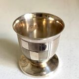 Silver-plated metal egg cup, Art Deco design