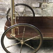Vintage brass rolling table with 2 trays 70'S