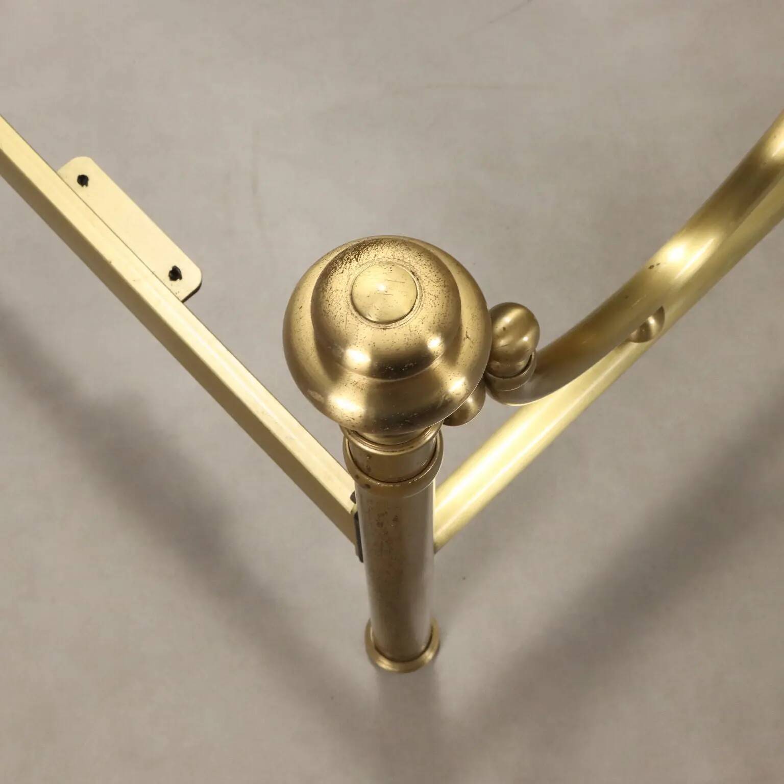 Antique double bed with brass decorations, Italy, 20th century
