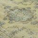 Vintage Turkish Medallion Rug Beige Green 265 x 168 cm