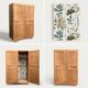 Parisian art deco wardrobe solid raw wood wardrobe