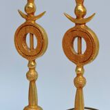 Pair of Gilded Bronze Lamp by Pierre Casenove for Fondica, France