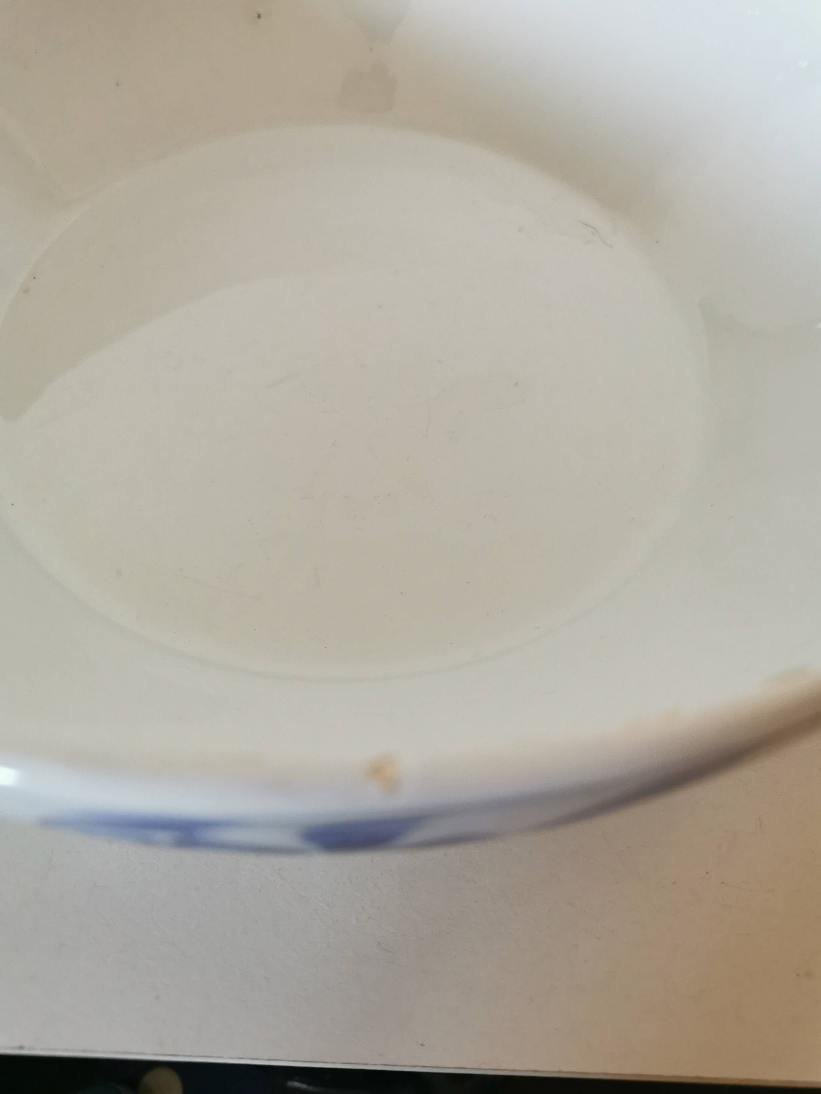 Salad bowl, porcelain bowl Creil et Montereau blue flower
