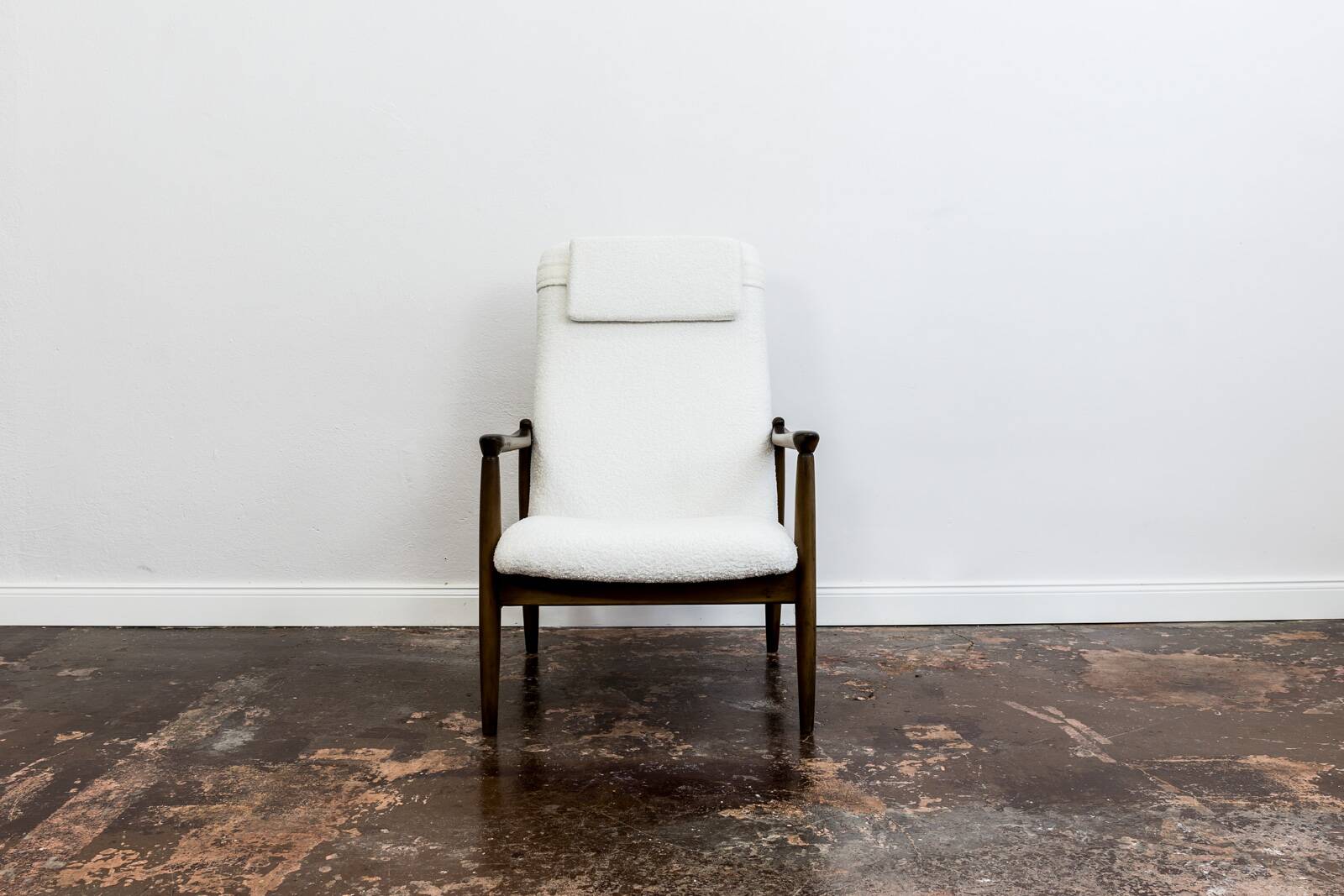 Mid Century Modern High Back Armchair By Edmund Homa, Gfm, Poland, 1960's
