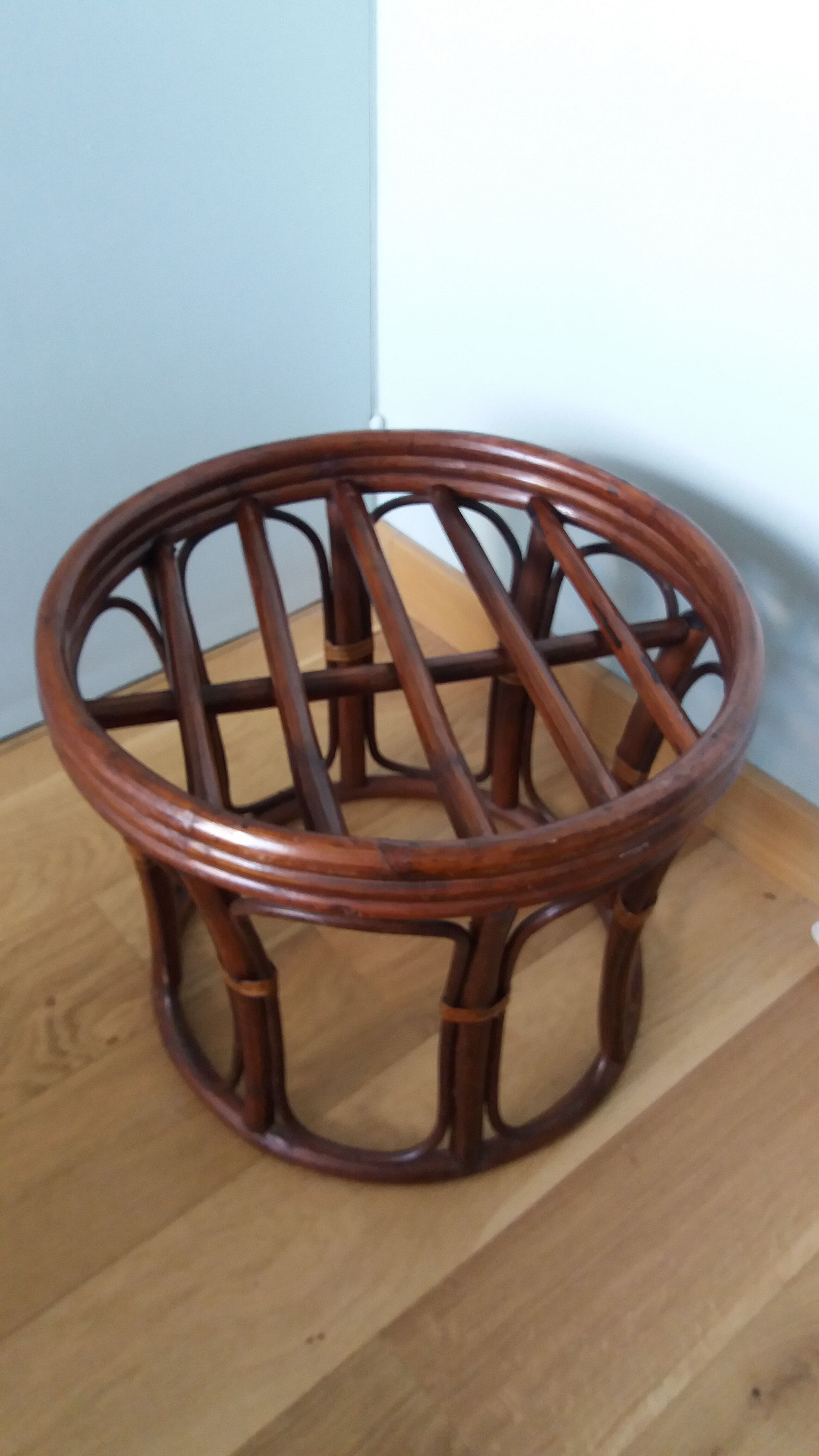 Rattan wicker pouffe stool