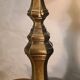 Large brass lamp, 1970, 6kg, restored electrical wiring, 67x47cm stained glass lampshade