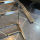 Table basse double plateau verre chrome style Bauhaus vintage 1970
