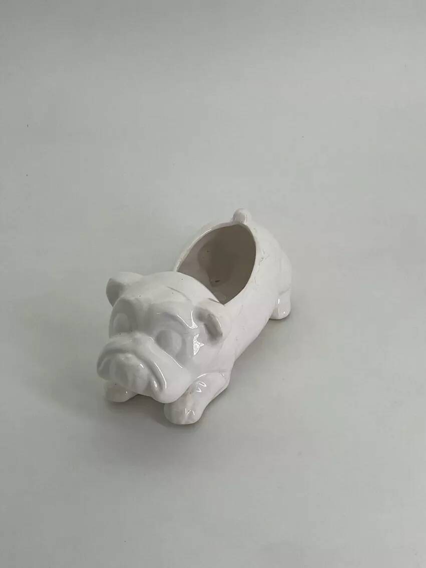 Ceramic dog-shaped planter