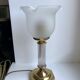 Tulip lamp in brass and glass 50s