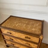 Rattan and vintage bamboo chest of drawers