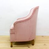 Mid-Century Fabric and Wood Armchair, 1950s