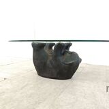 Stone bear shaped coffee table, 1970s