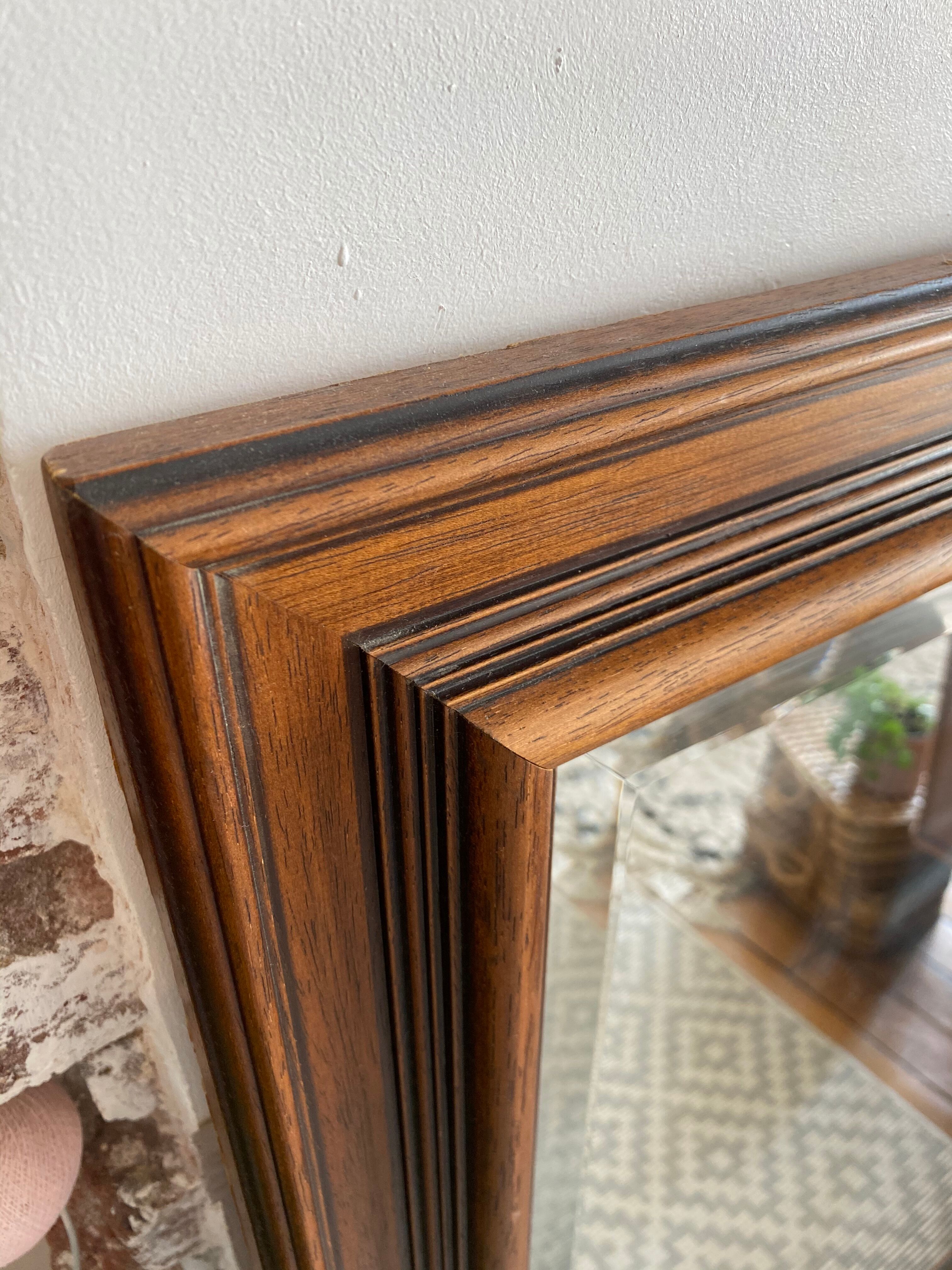 Vintage beveled wooden mirror 120x92