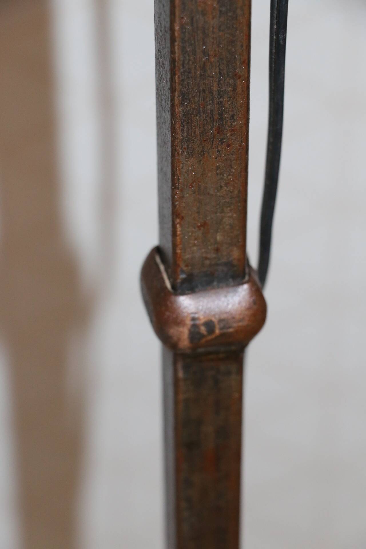 Brutalist cast iron tripod floor lamp