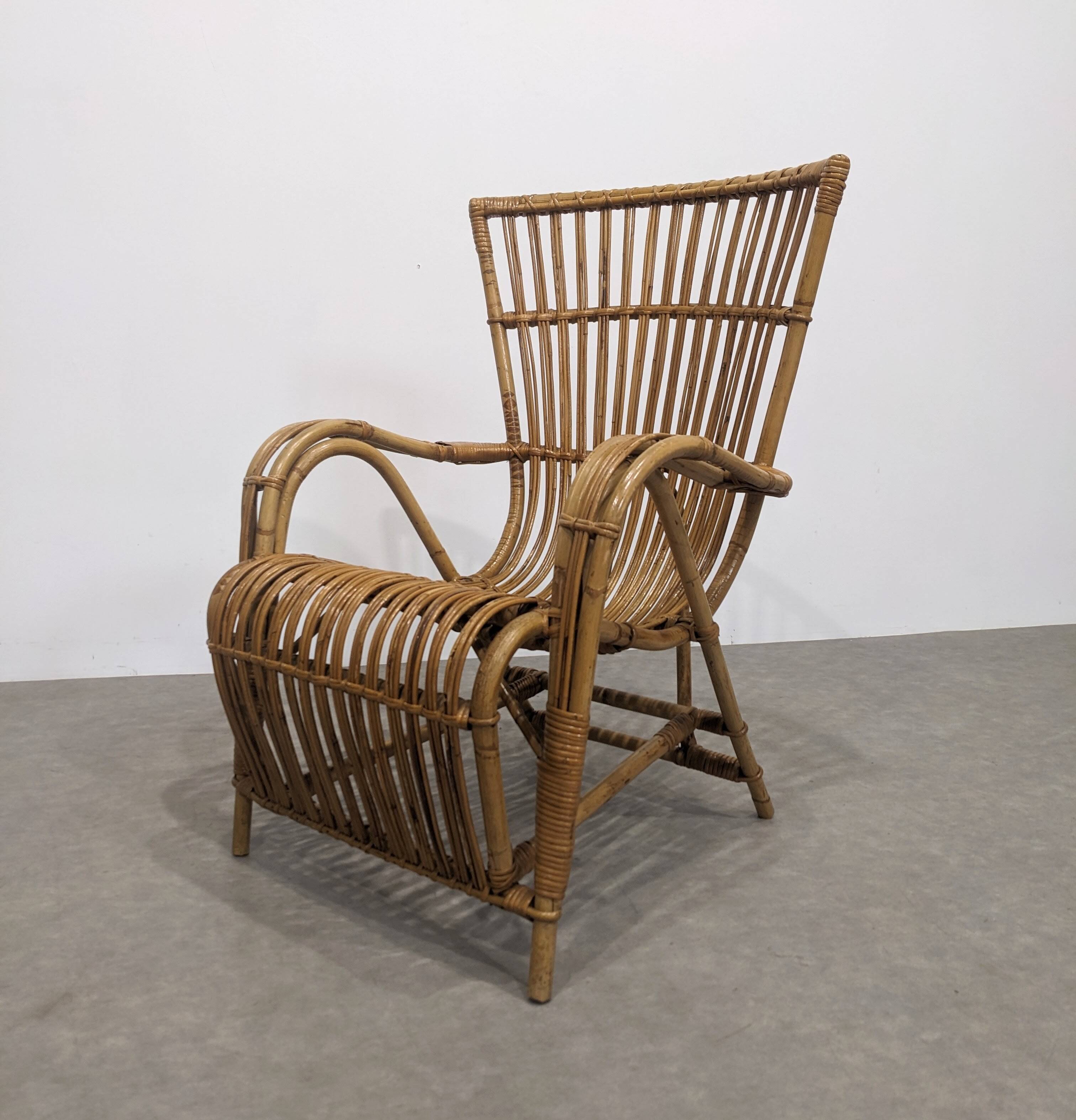1970s rattan armchair
