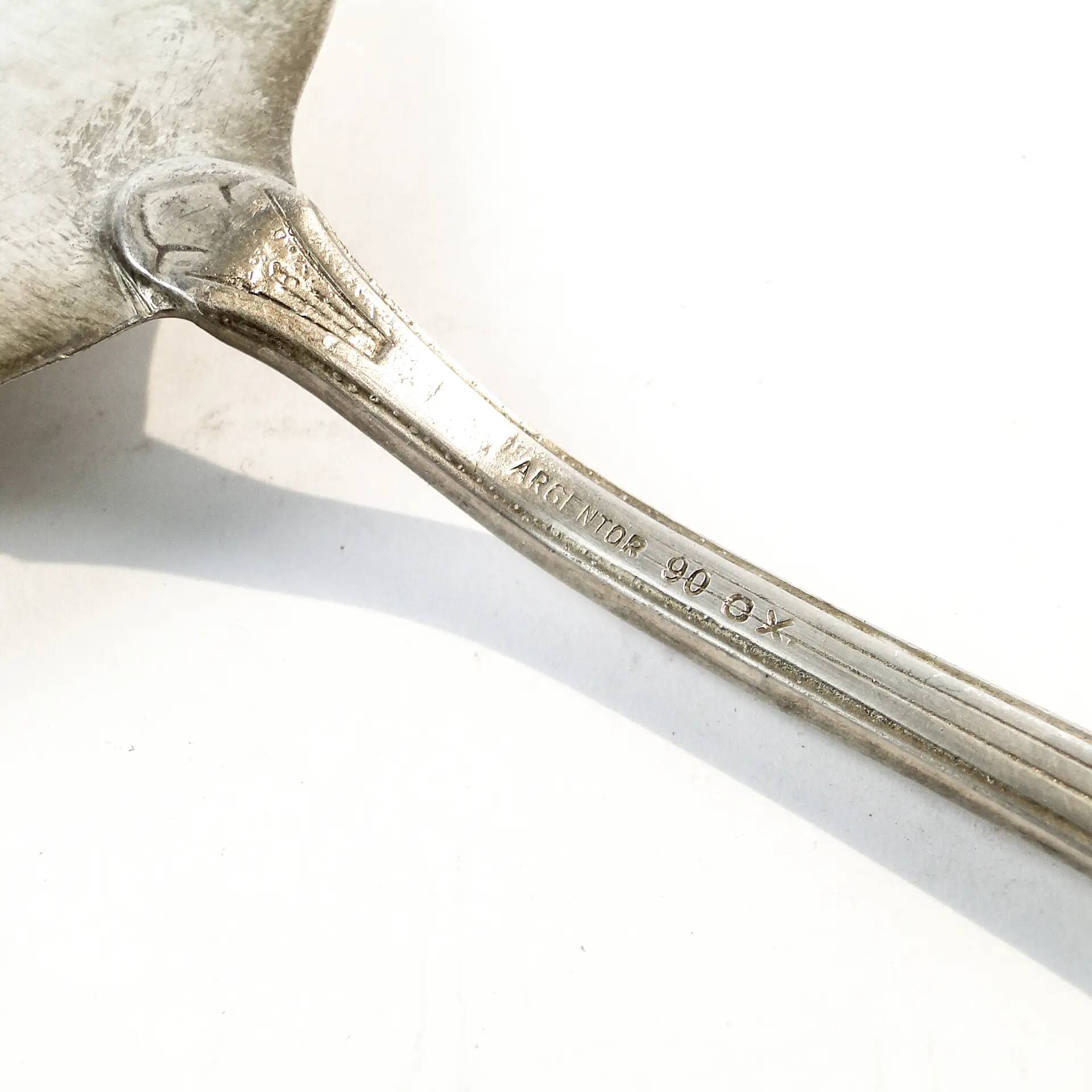 Cake server, Art Nouveau, silver-plated brass, Argentor, Hungary, early 20th century