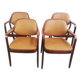 Suite de 4 chaises 1105, Don Petitt, Knoll