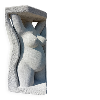 Totem Sculpture "Maternity" in cellular concrete - 2020s