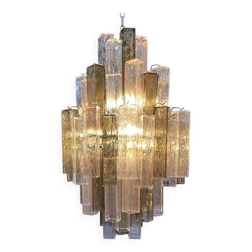 Lustre Contemporain Éléments « Carrés » en Verre