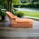Napoleon III toad daybed in padded velvet 1950