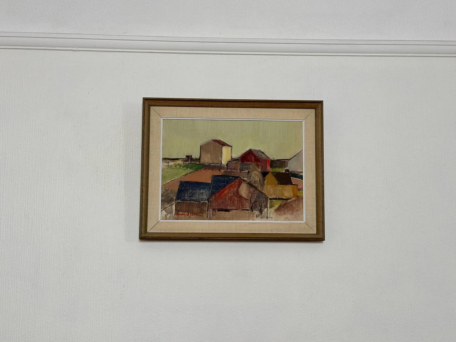 Oil on Canvas –“Rural Landscape with Barns” by Gustav‑Adolf Johansson