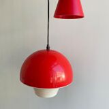 Scandinavian red & white vintage plastic hanging lamp