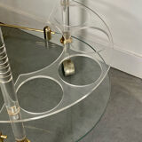 Table roulante plexiglass et verre