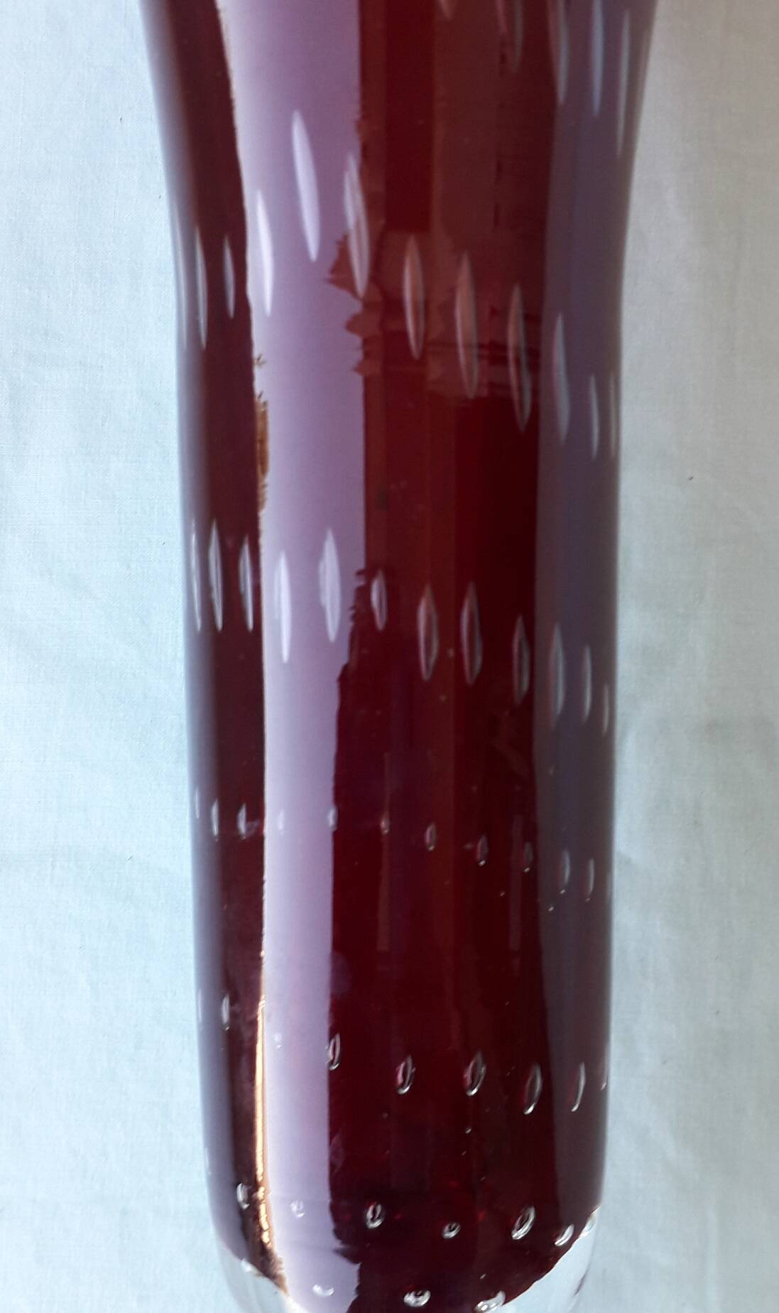 Red glass vase