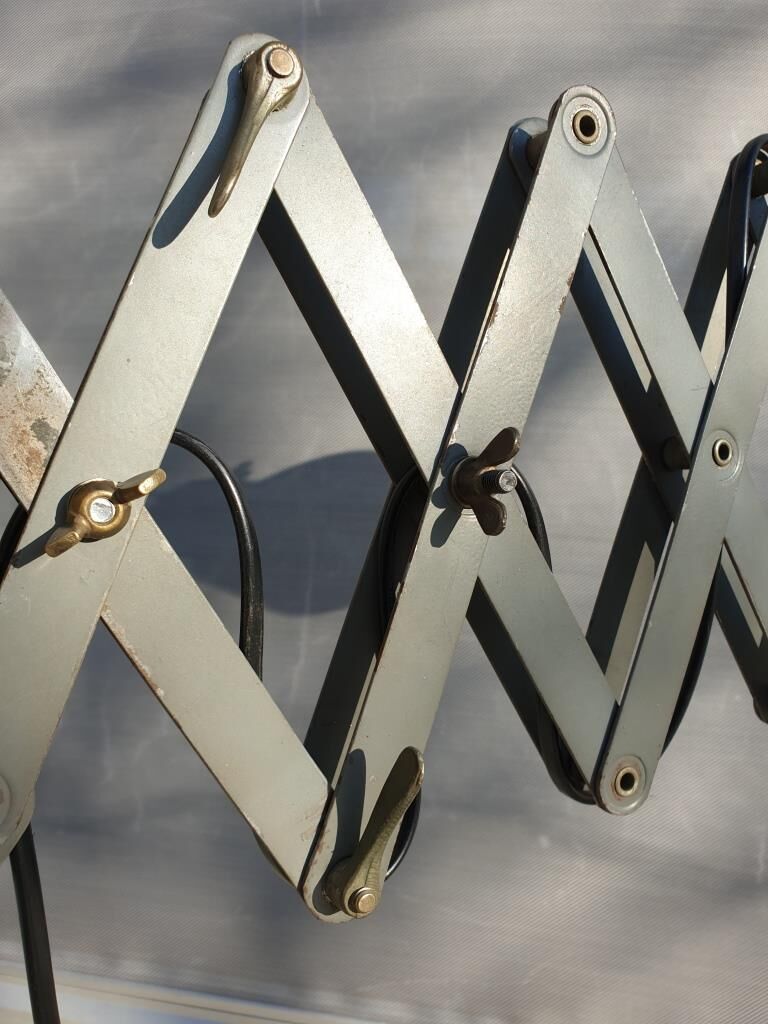 Workshop accordion lamp grey metal