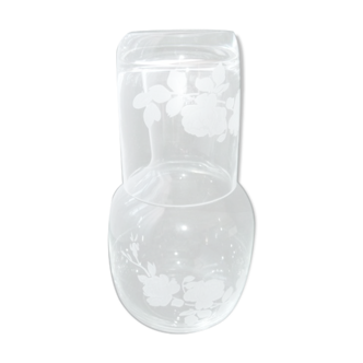 Glass night maid hand-engraved floral decoration