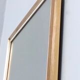 Miroir mural rectangulaire cadre en laiton et bord blanc, Italie