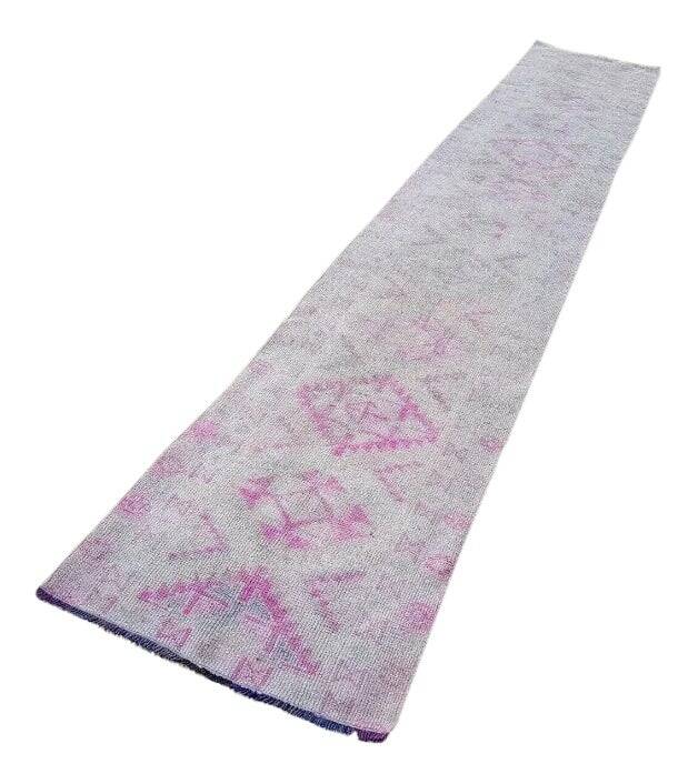 Vintage Turkish hallway rug 74x440 cm