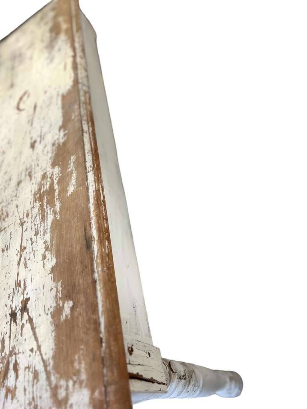 Brocante wooden farmhouse table / white / dining table