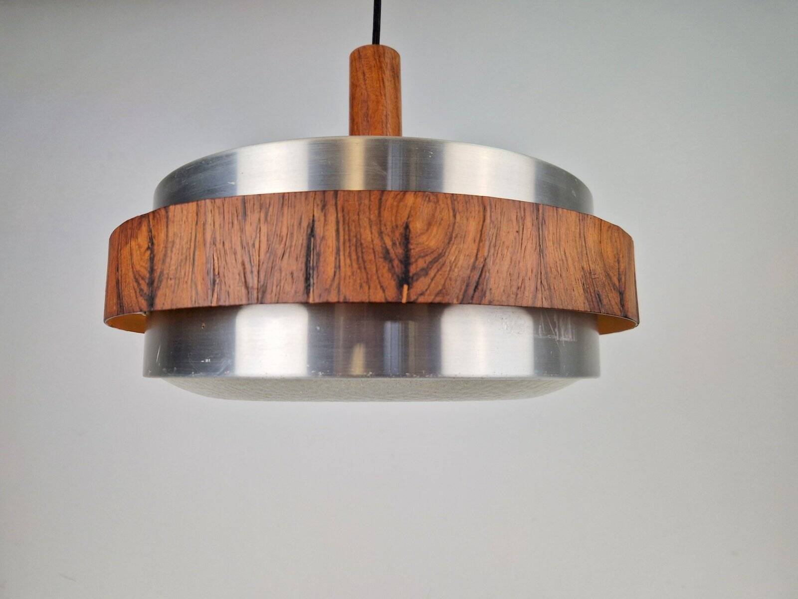 Vintage Scandinavian Pendant Lamp in Teak, 1960s