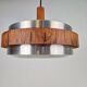 Vintage Scandinavian Pendant Lamp in Teak, 1960s