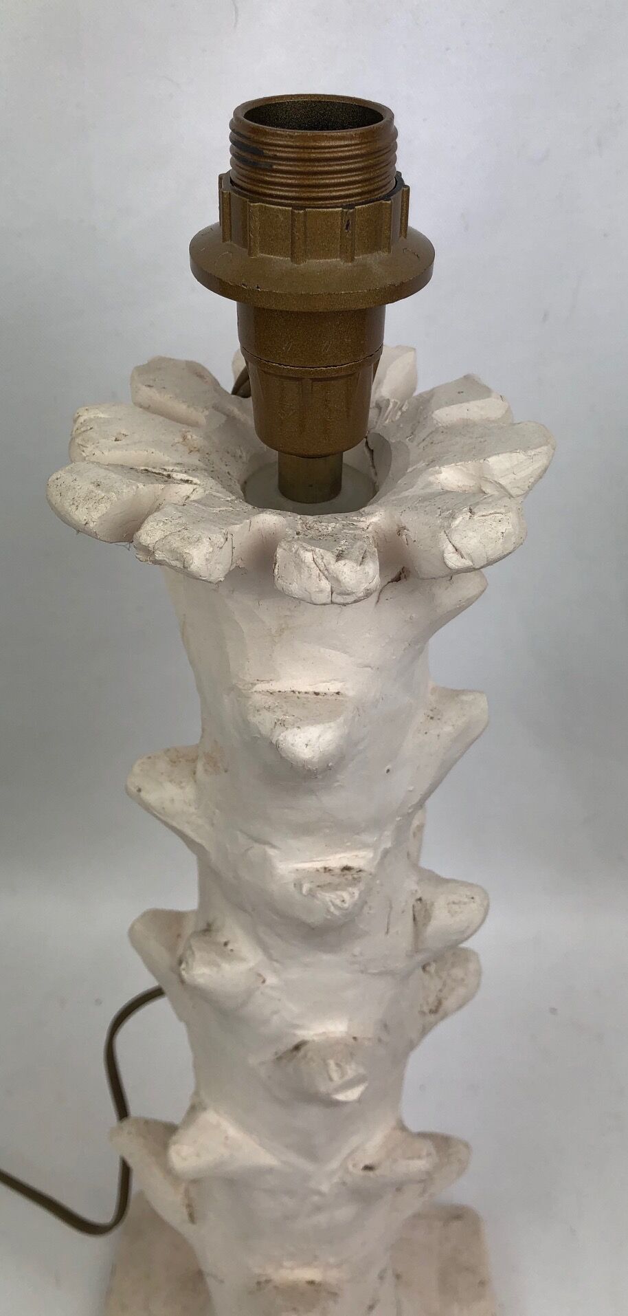 White terracotta lamp foot, 20th