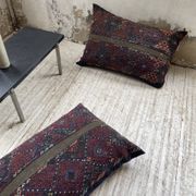Pair of vintage XXL Kilim cushions