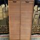 Double filing cabinet with notary curtains in solid oak 1960
