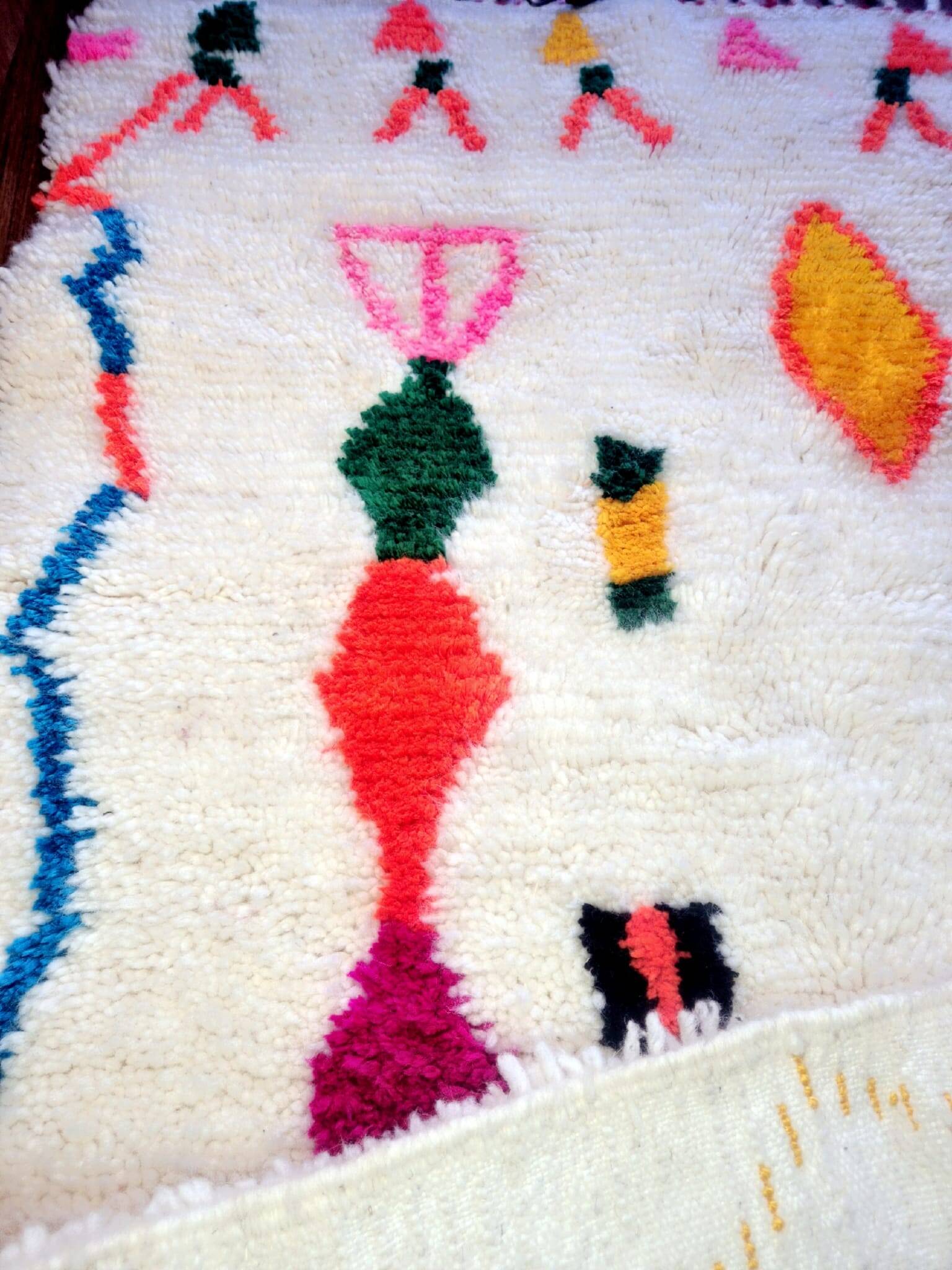 Magnificent & Authentic Azilal Berber rug in wool – Unique piece