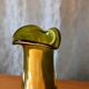 Free-form olive green art glass vase by Gyula Budveszel, Hungary, 1990s