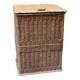 Woven wicker laundry basket