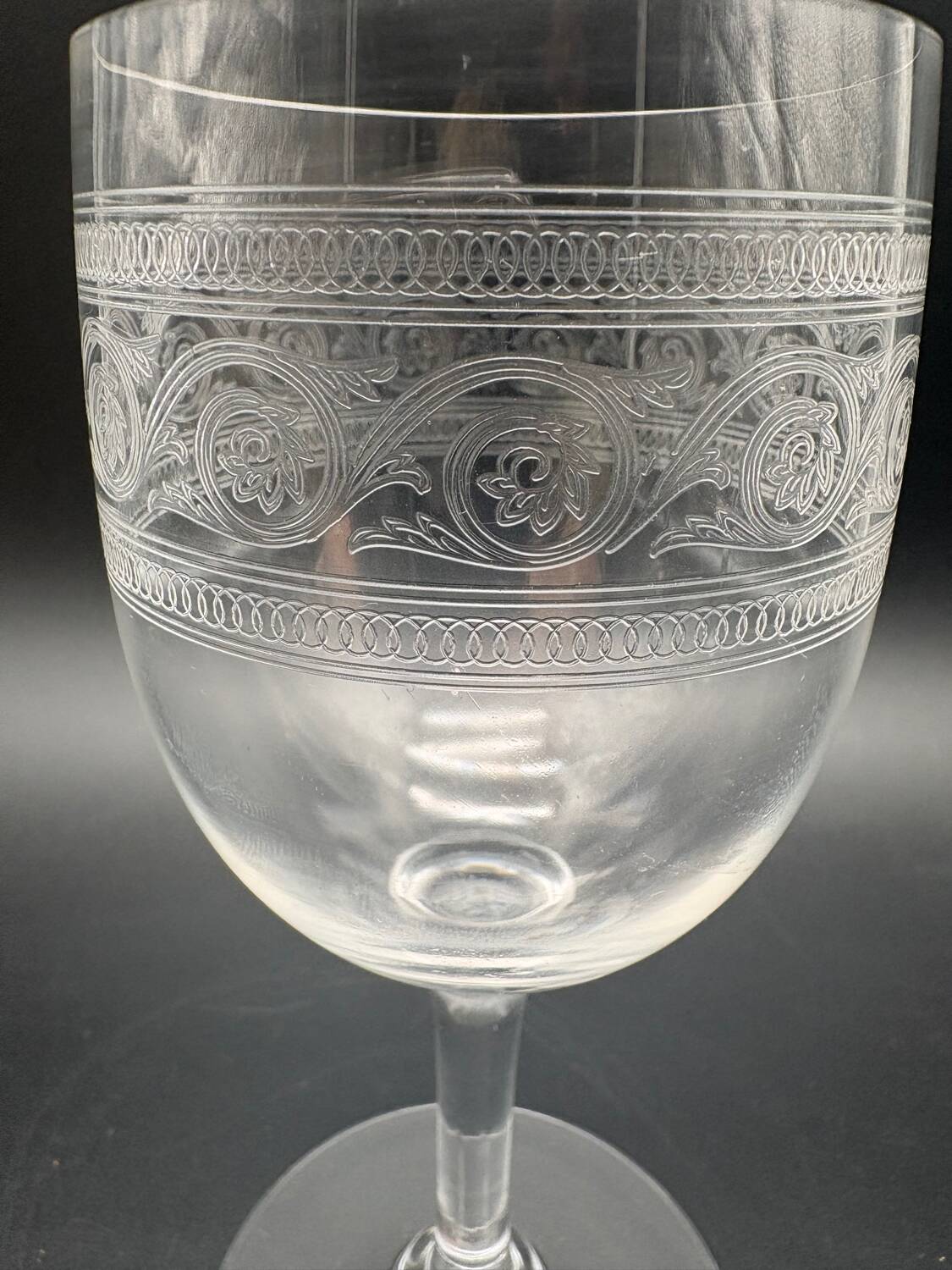 Baccarat crystal glassware and decanter set, Athenian engraving